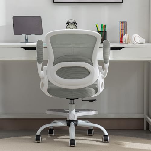Image of Kids Desk Chair,Ergonomic Study Chair with Adjustable Height,Swivel Mesh Desk Chair with Wheels,Home Office Chair for Children in Home Bedroom Grey