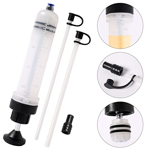 LEMOTO Ölabsaugspritze 200mL Ölspritze |Ölabsaugpistole,Handpumpe,Flüssigkeitsabsauger und Füllpumpe,Geeignet für Bremsflüssigkeit,Getriebeöle,Kühlmittel,Motor,Ölabsauger Umfüllpumpe