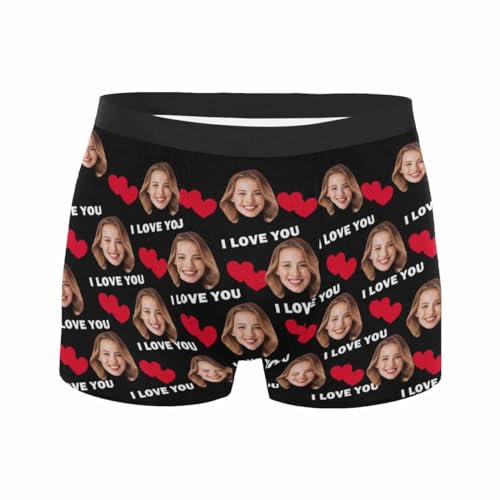 Custom Men's Face Boxer Briefs Underpants, Personalized Underwear Short with Photo Face Valentines Day Gifts for Him