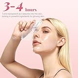 Yargkos 8 Pcs Collagen Facial Mask, Real Deep Overnight Hydrogel Face Sheet Mask Skincare, Moisturizing Hydrating Jelly Gel Mask, Elasticity Improvement, Pore Minimizing, Self Care Gifts for Women - Image 4