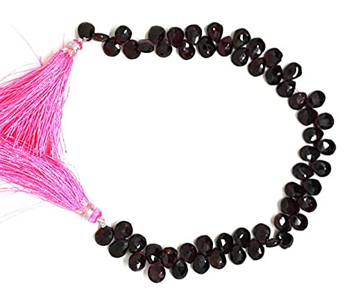 Grenat Rhodolite Perles Poires Facettées en Fil de 10 Pouces pour Bijoux de Soirée
