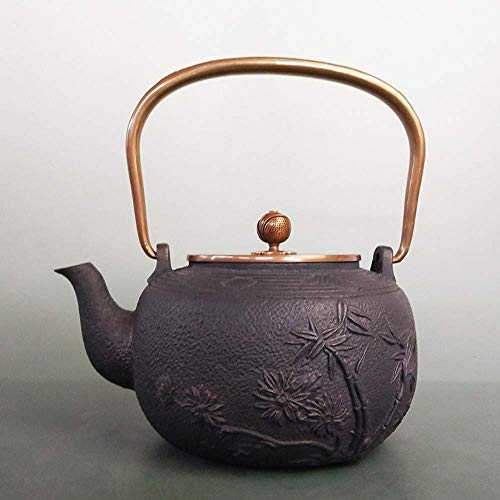 Tetera,Tetera de hierro fundido,Juego de tetera Juego de té de hierro fundido puro hecho a mano olla de hierro fundido