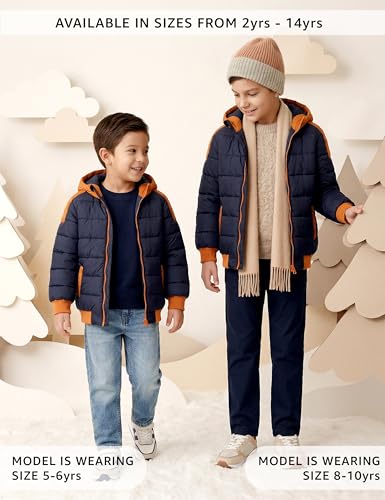 Image of Amazon Brand - Symbol Boys Boys Quilted Winter Jacket with Detachable Hood | Age 2-12 Years| Standard Length