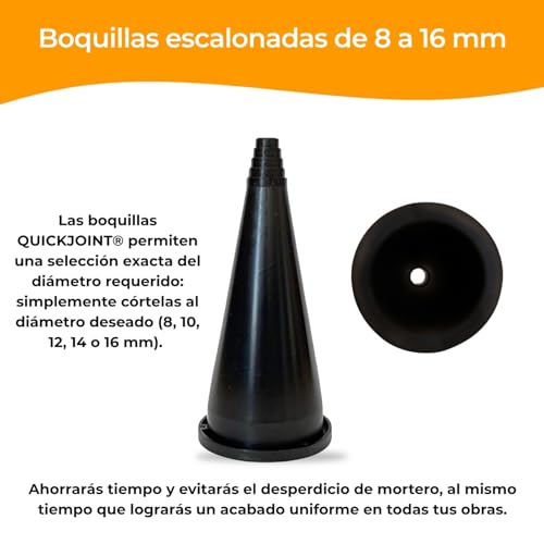 Miniatura 4 de Quickjoint Boquillas Recortables 8 16 Mm Para Mortero Juego De 3 Para Juntas Piedra Y Ladrillo