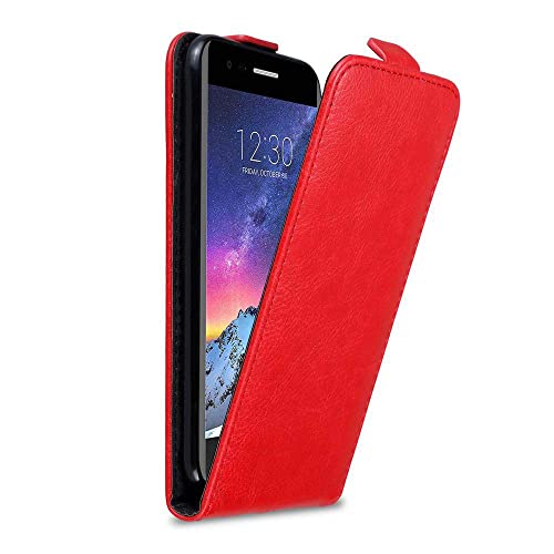 Cadorabo Funda para LG K8 2017 in Rojo Manzana - Cubierta Proteccíon Estilo Flip con Cierre Magnético - Etui Case Cover Carcasa