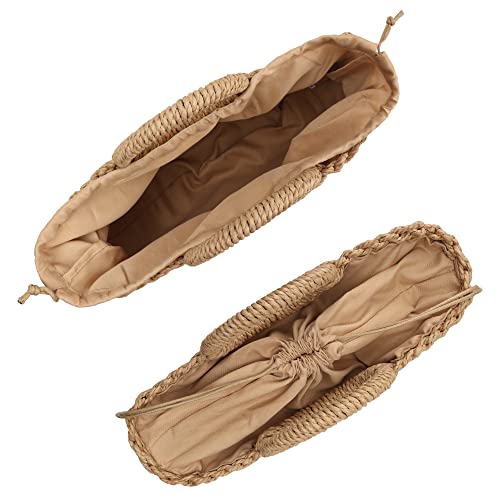 Image of Womens Large Straw Beach Bag Woven Tote Bag Top Handle Handbag Purse for Summer