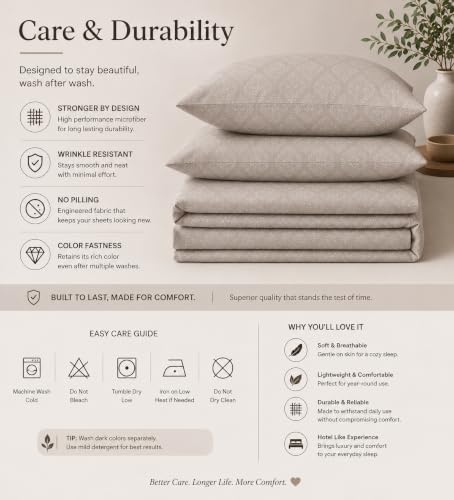 Image of Blue Strip Polycotton Bedsheet, Double 90x100 (Beige) | Hotel Quality | Soft, Breathable & Colourfast | Wrinkle Resistant | Machine Washable | Pillow Covers Included