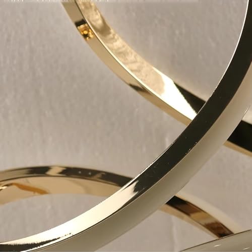 Image of SINOMAN Modern Infinity Loop LED Wall Light Luxury Gold Finish Decorative Acrylic Wall Lamp 3 Step Color Changing, Ambient Lighting Ideal for Living Room, Bedroom, Hallway, and Home Decoration