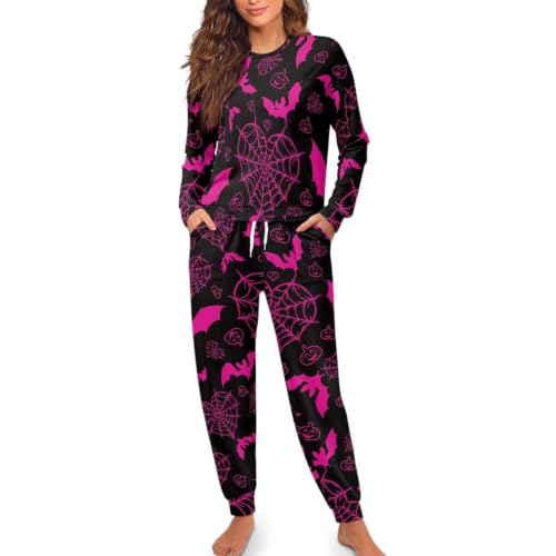 Image of Women's Pajamas Set Soft 2 Piece Loungewear Long Sleeve Pj Set Matching Sleepwear with Pockets for Women Plus Size