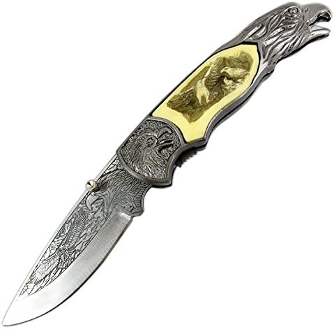 TheBoneEdge 8" Eagle Pattern Handle & Blade Folding Knife