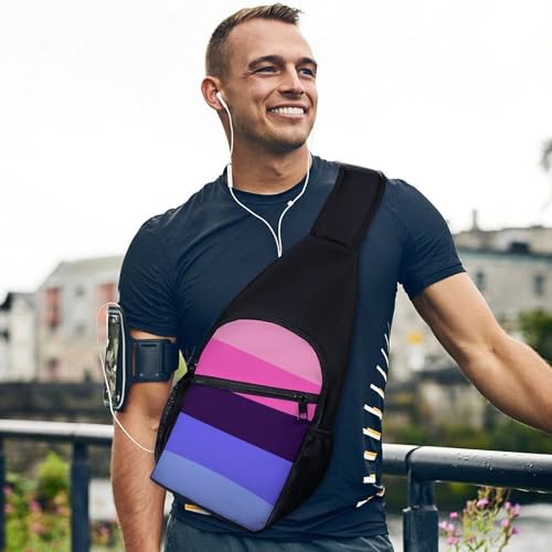 Chest Bag Organizer, Comfortable Shoulder Backpack,Lgbt Pride Flag Omnisexual Crossbody Bag with Detachable Key Clip and Adjustable Strap for Men Women Outdoor Sports3