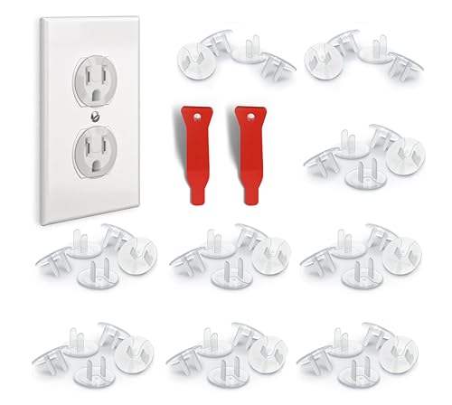 Image of BABY PROOF ME 48 Pack Outlet Covers Baby Proofing, Provide Shock Prevention and Easy Installation, Safe and Secure Plastic Plug Covers for Power Sockets (48 Outlet Covers)
