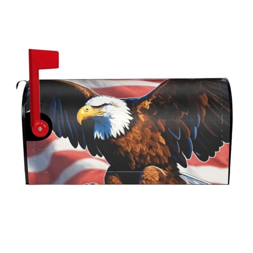 Cubierta protectora magnética para buzón de correo electrónico con diseño de águila con bandera de Estados Unidos para decoración de jardín al aire libre