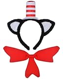 HODRME Cat Ears with Hat Headband and Bow Tie Set-Cat Costume Set Cosplay Party Halloween Accessories for Kids and Adults