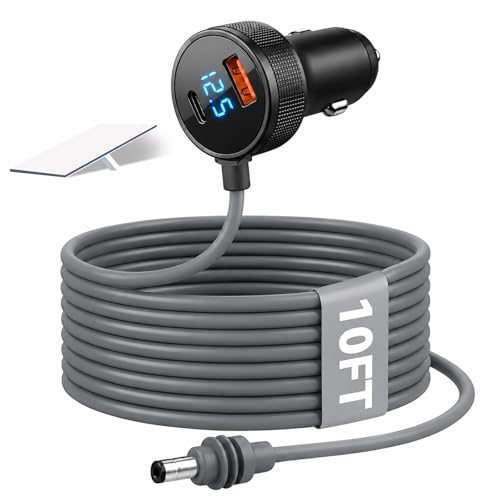 Starlink Mini Car Adapter for RV/Truck/Boat/Car Travel, 3-in-1 Cigarette Lighter Adapter 12V-48V DC Cable Power Cord, Starlink Mini Accessories Charger, USB-C PD 40W and USB-A 35W Ports, 18AWG (10FT)