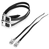 VANICE 2 Pair Bikes Pedal Toe Straps Universal Replacement Foot Pedal Straps for Excersise Stationar