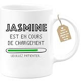quotedazur Caf�-Croissant - Mug Personnalis� Tasse Cadeau No�l Jasmine Est En Cours De Chargement Veuillez Patienter - Blanc/C�ramique