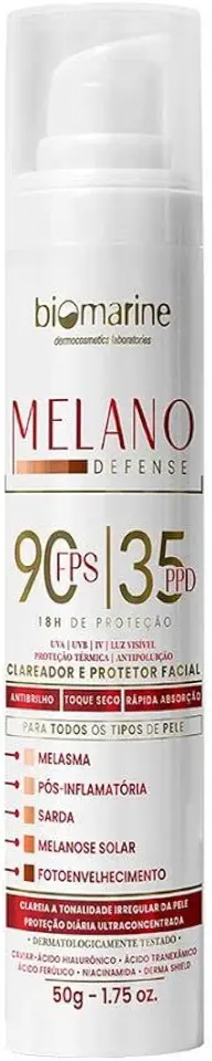 Melano Defense Clareador e Protetor Facial Fps90 Biomarine