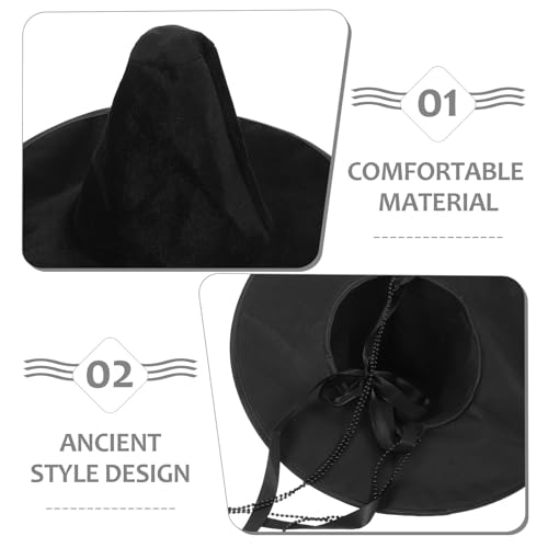 Chapeau coréen en velours noir à haut plat léger et confortable