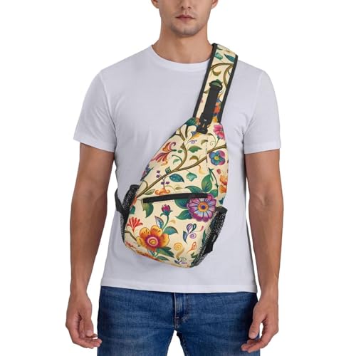 Mochila bandolera Artistic Style Flowers para mujer y hombre miniatura 7