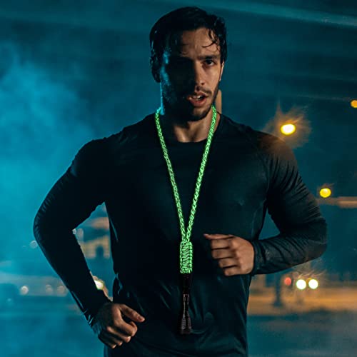 Frienda 2 Set Heavy Duty Paracord Lanyard Necklace Whistles Strap Braided 550 Keychain Lanyard for Outdoor Activities (Neon Green) by Frienda - Image 6