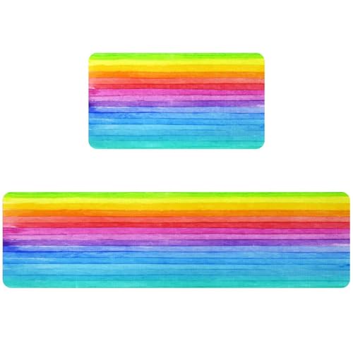 Alfombrillas de cocina antideslizantes lavables absorbentes pasillo VAPOKF 2 uds 2