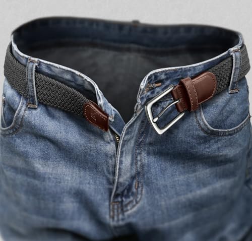Image of KEMISANT Men's Golf Belt Nulti-pack, Braided Woven Stretch Belt for Gift Men Casual Jeans Sports Work 1 3 /8 inch