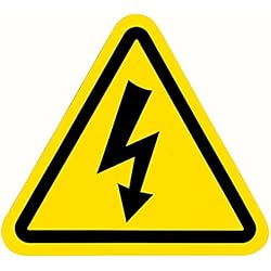 Pegatina Riesgo Eléctrico 5 Ud de 15 cm Señal Adhesiva Cuadro Eléctrico Triángulo con Rayo (15 cm, Eléctrico)