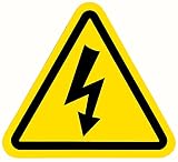 Segnale Adesivo Avvertenza Rischio Elettrico 12 Pz 7 cm Adesivo Triangulo Giallo Segnale Pericolo (Elettrico, 7 cm)