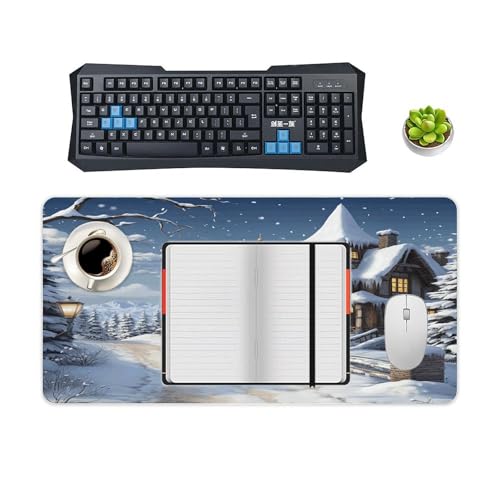 Tapete para escritorio navideño grande antideslizante de goma miniatura 4