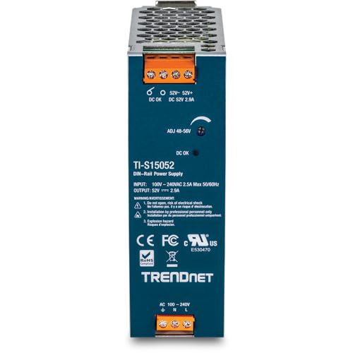 Image of TRENDnet Bundle 26-Port Industrial Gigabit L2 Managed Rackmount Switch, TI-RG262i,150W, 52V DC, 2.89A AC to DC DIN-Rail Power Supply, TI-S15052