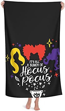 Bath Towel Sanderson Sisters Halloween Hocus Pocus Beach Towels Soft Absorbent Washcloths Quick Dry Luxury Hotel Quality Towelling for Adults Kids Bathroom Spa Gym Swimming 31.5 x 51.2 Inch Oversized