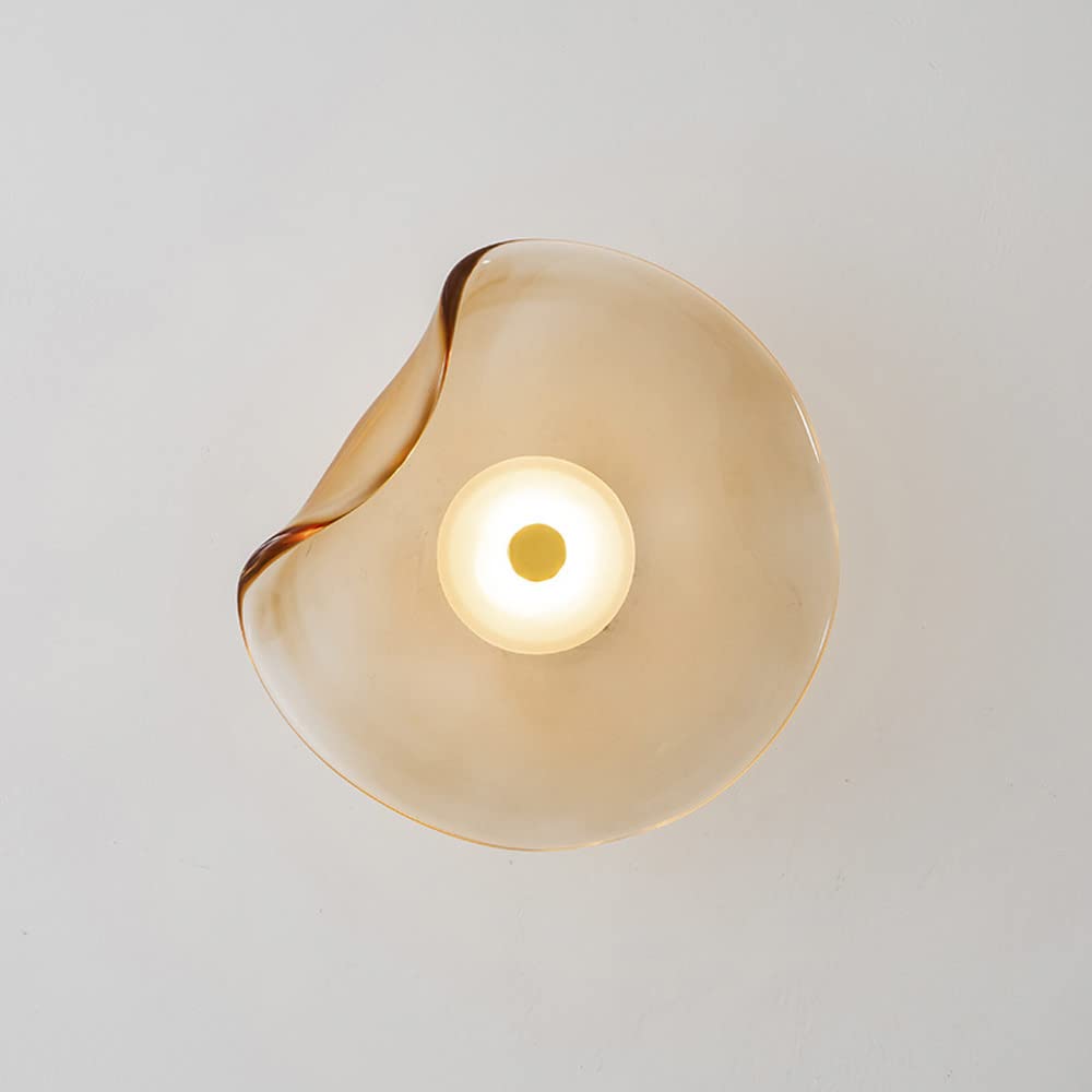 Jadssox Glass Wall Sconce Lighting LED Wall Lamp Geometric Wall Mount Light, Modern 5W Hardwired Wall Lamps for Living Room Bedroom Bedside Hallway Indoor Wall Wash Lights
