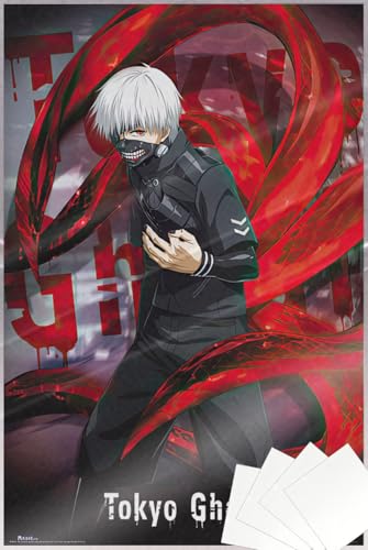 POSTER STOP ONLINE Tokyo Ghoul - Manga Anime TV Show Poster Print (Ken Kaneki) (Size: 24" x 36") (Laminated Poster & Strips)