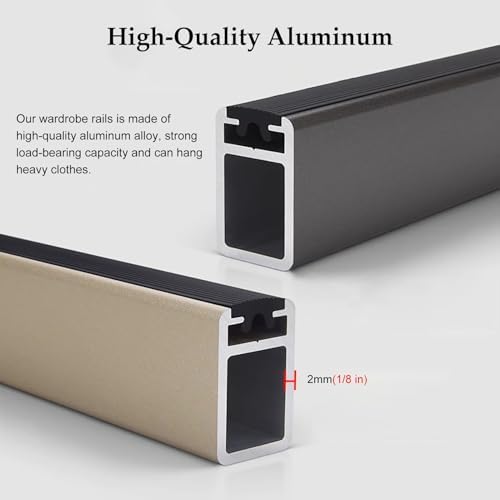 Non-Slip Gold Metal Closet Rod – 27.5" Space-Saving Hanging Clothes Bar with End Sockets, Perfect for Wardrobes & Shops, Durable Closet Organizer Rail