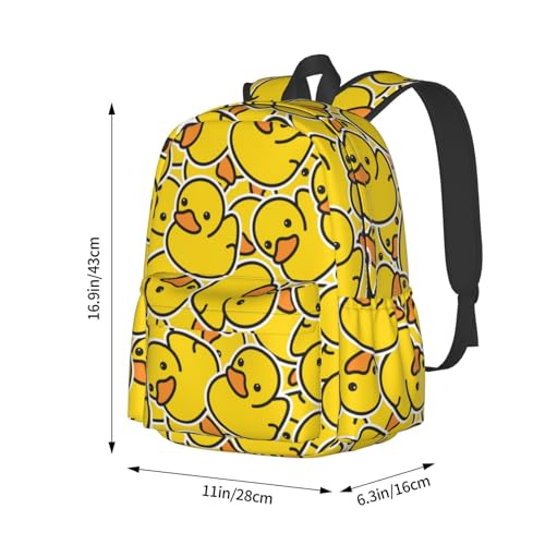 Cute Rubber Ducky Laptop Backpack For Men Women, Yellow Cartoon Ducks Lightweight Daypack Bookbag For Daily Commutes Business Travel Hiking4