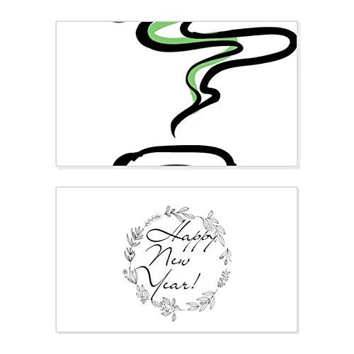 Tarjeta de felicitación de año nuevo con elegante y tradicional diseño de té