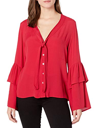 Somedays Lovin Women's Cherry Nights Tiered Bell Sleeve Blouse, Medium