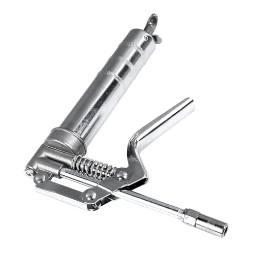 Pistola Engrasadora Manual, Pistola Engrasadora Lubricante de Metal Cromado, Capacidad de 120 CC, Ahorro de Mano de Obra, Alta Eficiencia para Equipos Mecánicos