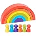 AJAMQ 12 Pezzi Impilatore Arcobaleno in Legno Gigante Puzzle di Annidamento Gioco di Impilamento Giocattoli Montessori in Legno Arch Building Blocks Giocattolo Educativo per Bambini