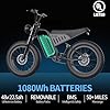 Freego Electric Dirt Bike, Electric Motorcycle for Adults 1400W(Peak) Motor 48V/22.5Ah Removable Battery, 30MPH Electric Motorcycle, 7-Speed, 20" x4 Fat Tires Off-Road Electric Mountain Ebike Bike #4