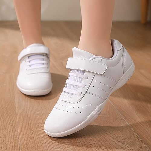 Girl & Youth White Soft Aerobics Shoes Cheerleading Sport Dance Shoes Training Cheer Shoes2