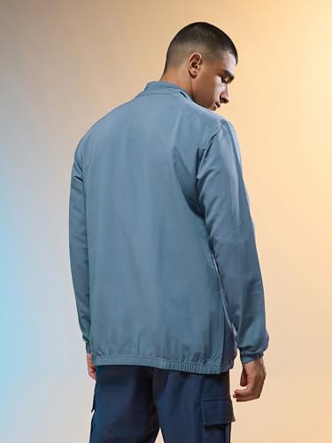 Image of TECHNOSPORT Men's Regular Fit Plus Size Solid Active Jacket With Techno Lite, UPF50+ Sun Protection