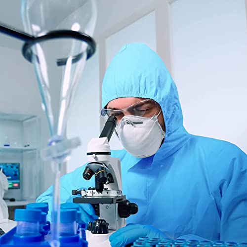 AMZ Disposable Coveralls with Hood and Elastic Wrists, X-Large. Pack of 5 Blue Polypropylene Lab Coveralls Disposable with Boots. 50 GSM Painters Suit Disposable. Hazmat Costume Adult. Hazmat Suits - Thumbnail 6
