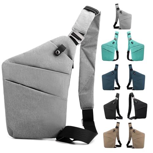 Image of Anti Theft Crossbody Bag,Sling Bag for Women Men,Multi-pocket Chest Shoulder Bag for Travel, Sport, Work