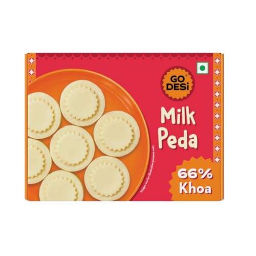 GO DESi Milk Peda - 180/150 grams | 66% Khoa | No Artificial Flavours | Sweets | Doodh, Malai Peda