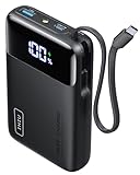 INIU 45W Portable Charger, Smallest 20000mAh Power Bank with Build in USB-C Cable, Fast Charging USB C in&Out Battery Pack, Travel Phone Charger for iPhone 17 16 15 Air Samsung S25 S24 Google iPad etc