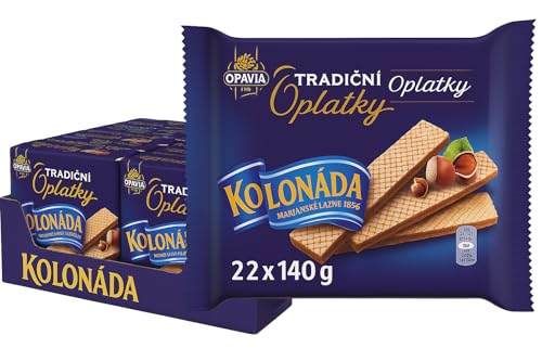 OPAVIA Kolonáda - Gofres con relleno de chocolate de avellana (22 x 140 g)