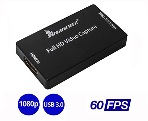 HornetTek HDMI USB 3.0 Video Capture Device 1080P 60 Frame Per Second 60FPS