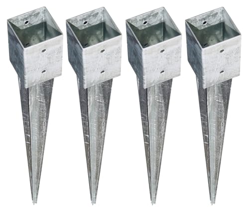 4x Presa di Terra Manica Dell'Impatto Della 7x7 CM Vettore di Impatto Manicotto Post Zincato